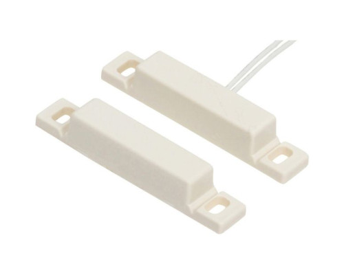 Nascom N35WGW-STFB Stick on Open Loop Switch / Magnet Set, Breakoff End Mounting Flange, Center Wire Leads, White