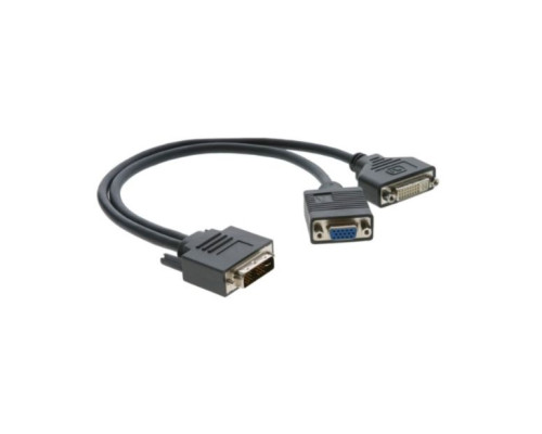 Kramer ADC-DM-DF+GF DVI-I to DVI-D + VGA (Male - Fem+ Fem) Adapter Cable (1')