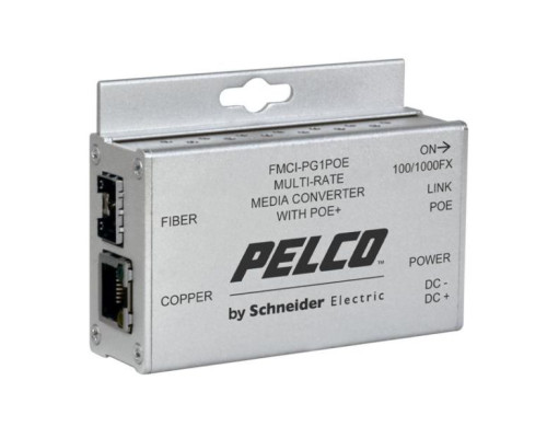 Pelco FMCI-PF1POE Single Channel 100 Mbps Media Converter, Power Over Ethernet