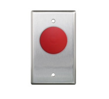 Camden Door Controls CM-400-R Single Gang, N/O Contacts, 1 5/8' Pushbutton, Stainless Steel Faceplate, Red Button