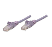 Intellinet 453424 IEC-C5-PRP-0.5 Network Cable, Cat5e, UTP, 100% Copper, RJ45 Male / RJ45 Male, 0.15 m (0.5 ft.), Purple