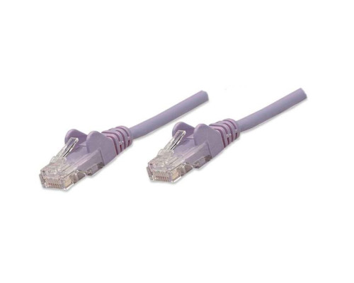 Intellinet 453424 IEC-C5-PRP-0.5 Network Cable, Cat5e, UTP, 100% Copper, RJ45 Male / RJ45 Male, 0.15 m (0.5 ft.), Purple