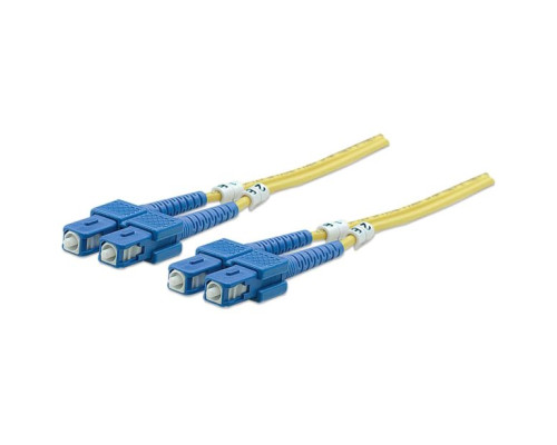 Intellinet 470612 Fiber Optic Patch Cable, Duplex, Single-Mode, 7 Feet, Yellow