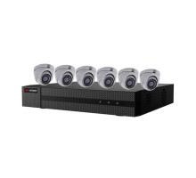 Hikvision EKT-K82T26 6 Camera Security System, 4MP Recording, 2MP Day/Night Outdoor Turret Cameras, 2TB