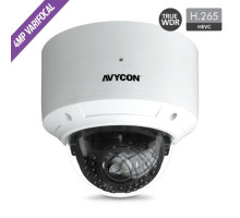 Avycon AVC-VHN41VLT 4 Megapixel H.265 Network IR Outdoor Dome Camera, 3.3-12mm Lens