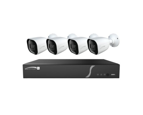 Speco ZIPL84B2 8 Channel NVR with 2TB and 4 4MP Outdoor IR Bullet Cameras, PoE