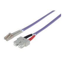 Intellinet 751056 Fiber Optic Patch Cable, Duplex, Multimode, 14 Feet, Violet