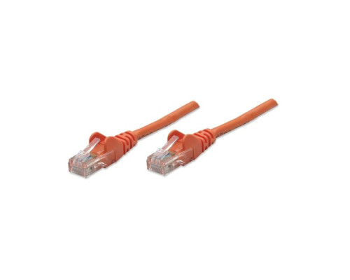 Intellinet 740067 Network Cable, Cat5e, UTP 100% Copper, RJ45 Male / RJ45 Male, 10.5 m (35 ft.), Orange