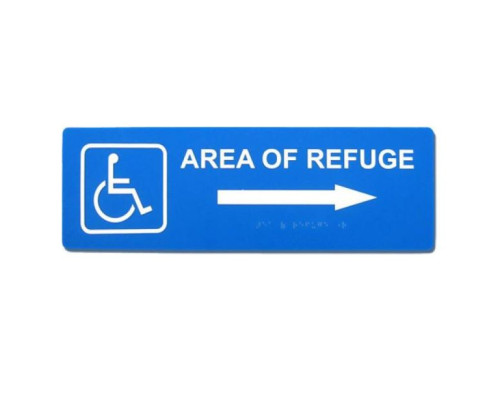 Alpha RSN7047R Refuge Arrow Sign-Right-Blue