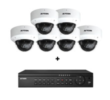 Avycon AVK-HN41V6-4T  8 Channel NVR, 2TB with 6 x 4MP H.265 Outdoor Dome Cameras