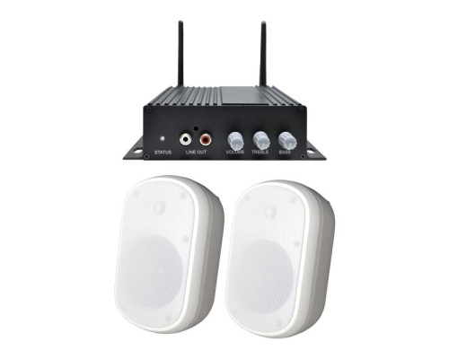 Speco AACEK1W a-live Kit with a-live Amplifier and 5' 8 Ohms Indoor/Outdoor Speakers, White