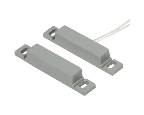 Nascom N35WGG-ST2CR Stick on Open Loop Switch / Magnet Set, Breakoff End Mounting Flange, Center Wire Leads, Gray