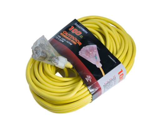 MDY Group 400815 Indoor/Outdoor Extension Cord 12AWG 100 Feet Yellow Cable