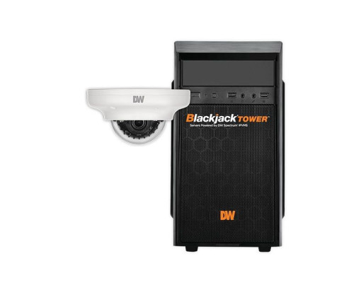 Digital Watchdog DW-MTV7DKIT68 Blackjack Mid-Size Tower NVR, 6TB with 8 X 2.1MP/1080P Ultra Low-Profile Vandal Dome IP Camera, 2.8mm Fixed Lens