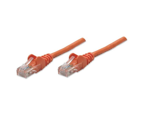 Intellinet 338295 IEC-C5-OR-10 Network Cable, Cat5e, UTP, 100% Copper, RJ45 Male / RJ45 Male, 3.0 m (10 ft.), Orange