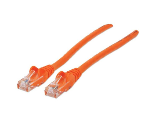 Intellinet 342230 Network Cable, Cat6, UTP 100% Copper, RJ45 Male / RJ45 Male, 0.5 m (1.5 ft.), Orange