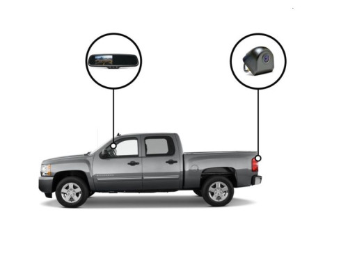 RVS Systems RVS-718500-05 480 TVL Tailgate Camera, Mirror Monitor with Auto Dimming, 33ft Cable