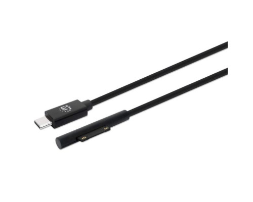 Manhattan 353632 Surface Connect to USB-C Charging Cable, Male to USB-C Male, 1.8 m (6 ft), Black