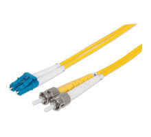 Intellinet 750011 Fiber Optic Patch Cable, Duplex, Single-Mode, 7 Feet, Yellow