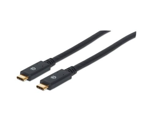 Manhattan 354905 USB-C Male to USB-C Male Cable, 2m (6ft), SuperSpeed USB (USB 3.2 Gen 1), 5 Gbps, 60 W / 3 A, 4K@60Hz, Black