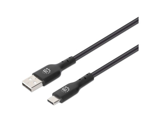 Manhattan 354981 USB-A Male to USB-C Male Cable, 3m (10ft), SuperSpeed USB (USB 3.2 Gen 1), 5 Gbps, Black