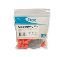 ICC IC107E5CRD EZ Keystone Jacks, 25-Pk, Red