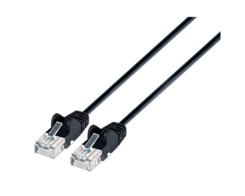 Intellinet 742078 Cat6 UTP Slim Network Patch Cable 100% Copper, RJ45 Male to RJ45 Male, 1.5 ft. (0.5 m), Black