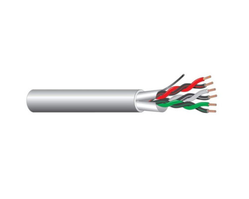 West Penn 3752GY0500 3 Pair 18AWG Shielded CMR Rated Cable, 500', Gray