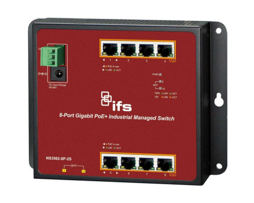 Interlogix NS3562-8P-2S Wall Mount Industrial PoE+ Managed Switch