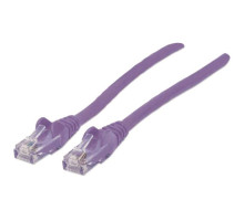 Intellinet 393201 Network Cable, Cat6, UTP 100% Copper, RJ45 Male / RJ45 Male, 30.0 m (100 ft.), Purple