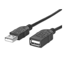 Manhattan 393850 Hi-Speed USB Extension Cable A Male/A Female - 3M (10 Ft.) - Black