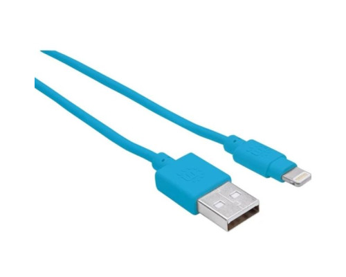 Manhattan 394437 iLynk USB Cable with Lightning Connector, Type-A Male to 8-Pin Male, 15 cm (6 in.), Blue