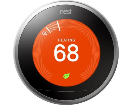 Google Nest T3008US Learning Thermostat 3rd Generation, Stainless Steel