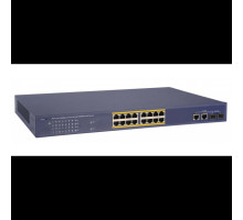 Cantek CT-W-POESW16P-2G-450 16 Ports Pot Fiber Switch with 10/100/1000Mbps Uplink