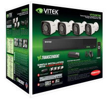 Vitek VT-TH2KT82TB-2 8 Channel 1080P 4-IN-1 (TVI/AHD/CVI/CVBS) DVR, 2TB with 4 X 2 Megapixel Bullet Cameras, 2.8mm Lens