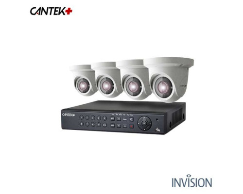 4 Network Security Camera Kit Features 4MP Day Night Domes & Free NVR