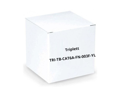 Triplett TRI-TB-CAT6A-FN-003F-YL Professional Grade, High Performance, Certified 10Gbps CAT6A S/STP 26AWG Ethernet Patch Cables, 3', Yellow, 25 Per Pack