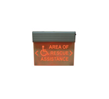 Alpha RSN7090DNY 120V Lighted Area of Rescue Sign, Red, Double Sided