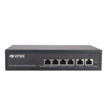 Vitek VT-4P60 4 Port PoE Unmanaged Switch w/2 Port Uplink 60w