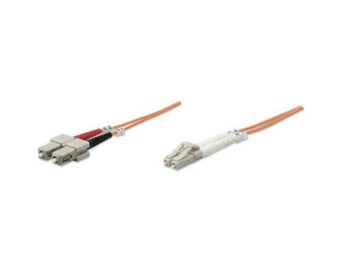 Intellinet 471282 Fiber Optic Patch Cable, Duplex, Multimode, 14 Feet, Orange