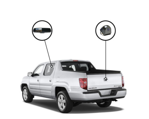 RVS Systems RVS-718523-05 480 TVL Honda Ridgeline Mirror Monitor with Sensors, Tailgate Camera, 33ft Cable