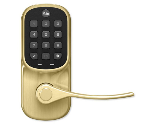 Yale YRL216-CBA-605 Assure Keypad Lever Lock, Connected by August, Polished Brass