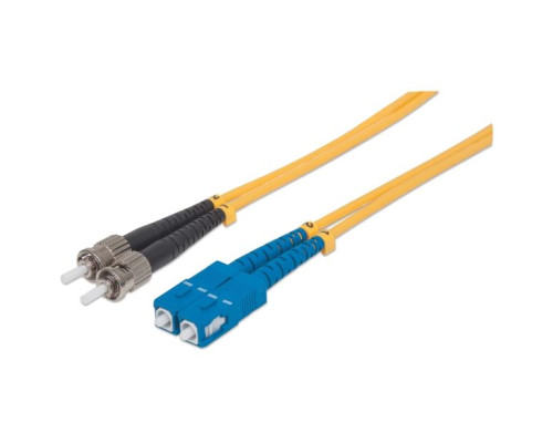 Intellinet 751315 Fiber Optic Patch Cable, Duplex, Single-Mode, 3 Feet, Yellow