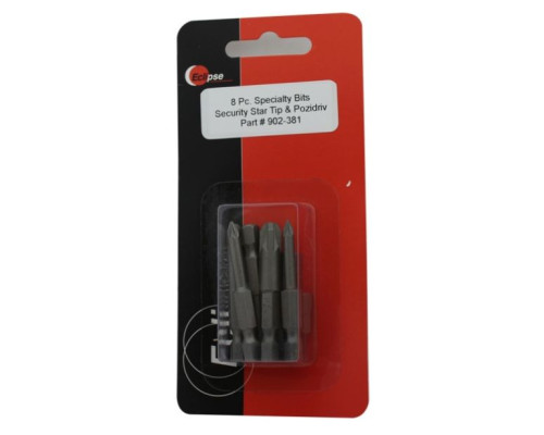 Eclipse Tools 902-381 8 Pc Assortment Pack Specialty (5 lobe security & pozidrive) Bit Set