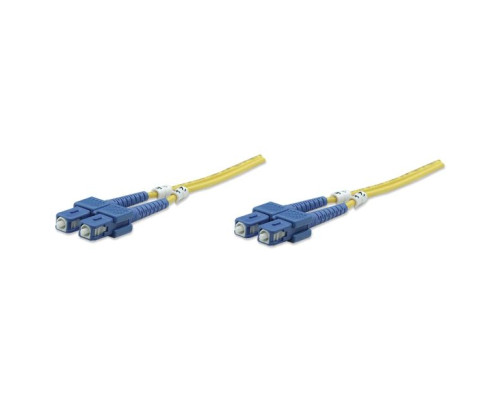 Intellinet 470643 Fiber Optic Patch Cable, Duplex, Single-Mode, 33 Feet, Yellow