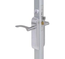 Adams Rite 2190-311-203-32 Dual Force Lock with Standard Flat Strike, Clear Anodized Faceplate and Electrified Trim Set, Square Handle, 1-1/8