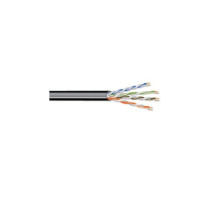 West Penn 4246IOBK0500 8 Conductor 23 AWG UTP Category 6 Indoor/Outdoor CM-LS Cable, 500', Black