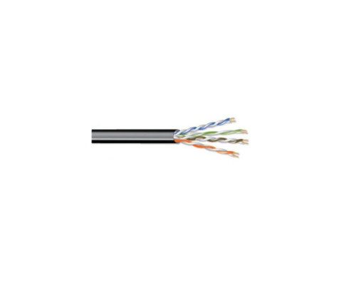 West Penn 4246IOBK0500 8 Conductor 23 AWG UTP Category 6 Indoor/Outdoor CM-LS Cable, 500', Black