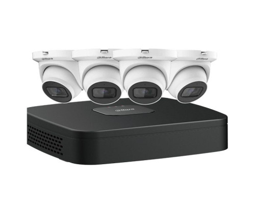 Dahua N444E42B 4-CH NETWORK Kit 4 x 4MP, Starlight, 2.8mm Mini Eyeball Cameras and a 4K Network Recorder, 2TB Included