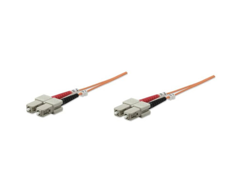 Intellinet 515825 Fiber Optic Patch Cable, Duplex, Multimode, 7 Feet, Orange